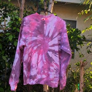 Pink and black mix Tie Dye Crewneck Sweatshirt🌷